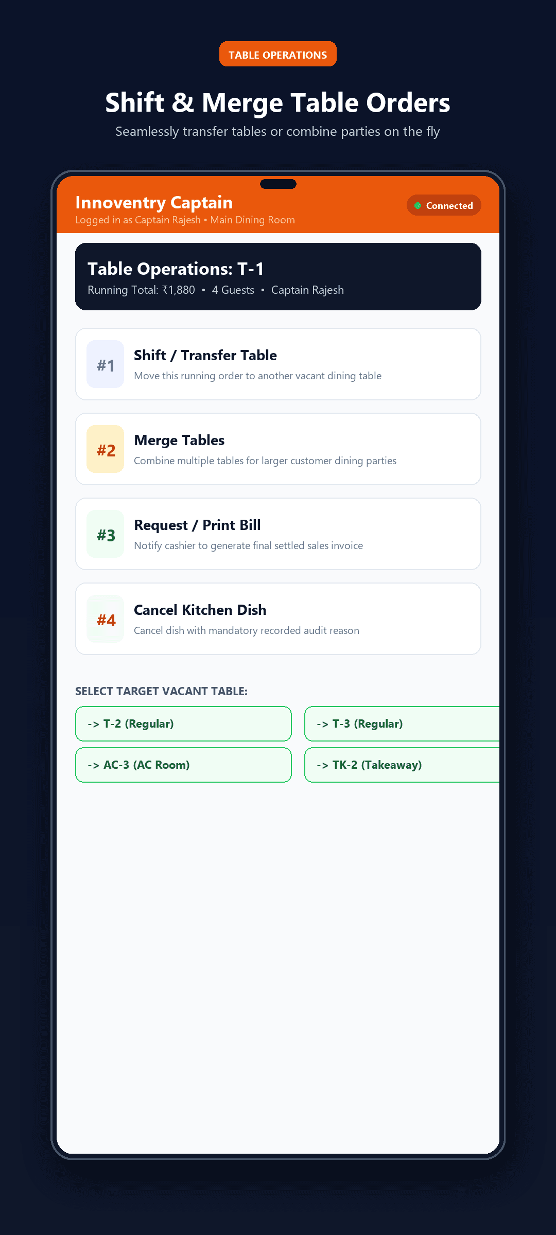 Table Shift and Merge Operations