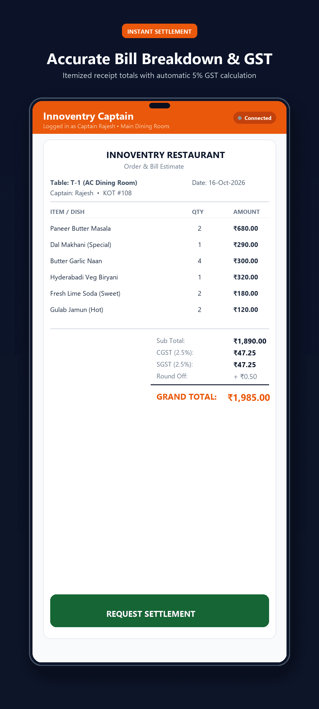 Bill Preview Screen