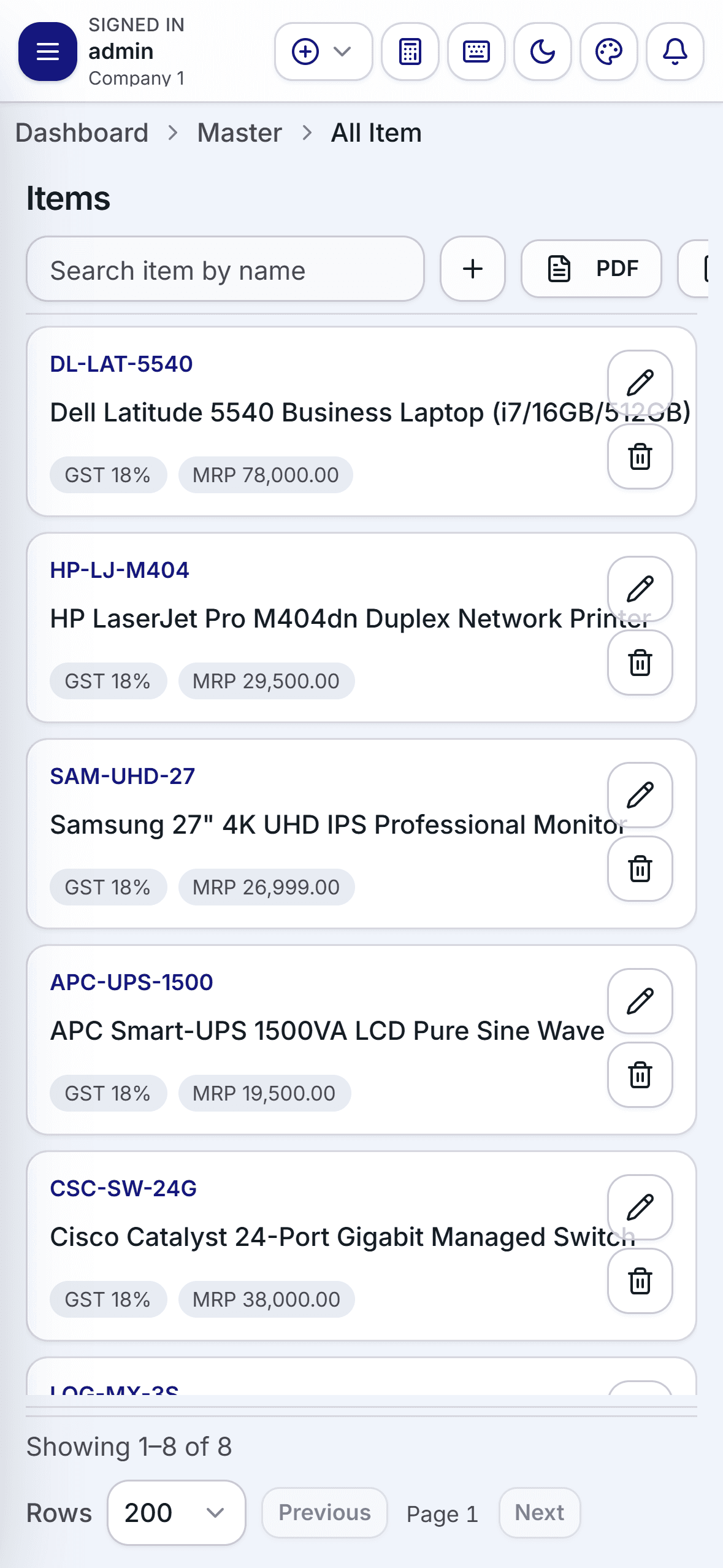 Mobile Inventory Catalog